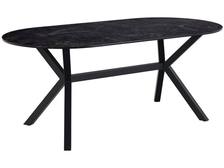 Stół czarny ceramiczny blat metalowe nogi 180x90 cm Ceramika Szkło Długość(n) 180 cm