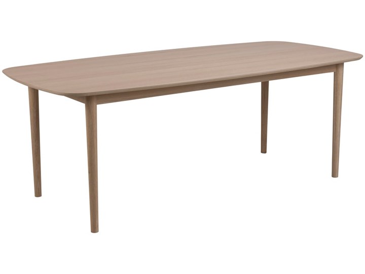 Stół naturalny bielony fornirowany blat drewniane nogi dąb 200x100 cm Drewno Długość(n) 200 cm