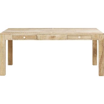 Drewniany stół boho do jadalni drewno mango szuflady 180x90 cm