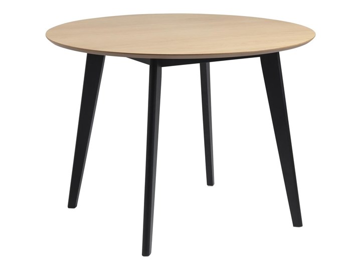 Stół Hanover Ø105 cm naturalny - nogi czarne Drewno Liczba miejsc Do 4 osób