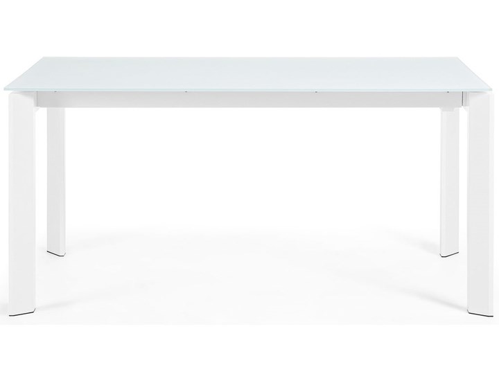 Stół rozkładany Axis biały 160 (220) cm Szkło Stal Kształt blatu Prostokątny
