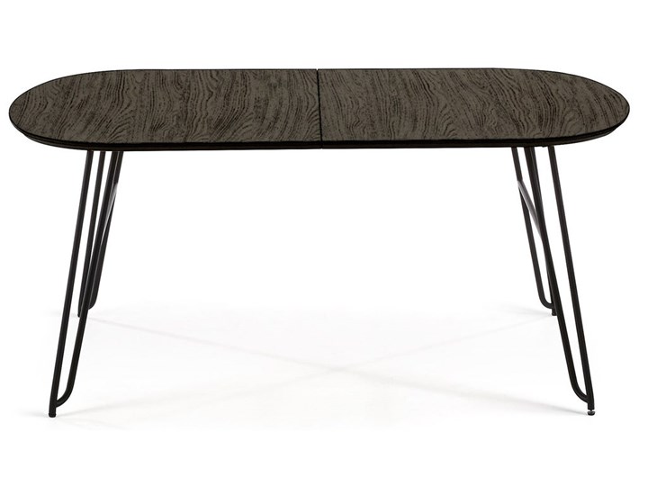 Stół rozkładany Milian 170 (320) x 100 cm brązowy Metal Drewno Kształt blatu Owalny