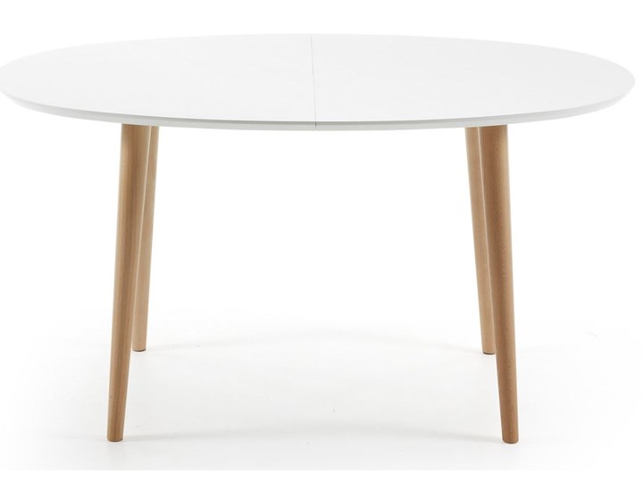 Stół rozkładany Oqui biały 140 (220) x 90 cm Płyta MDF Długość(n) 140 cm Drewno Kształt blatu Owalny