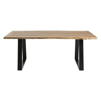 stół Alaia z litego drewna akacjowego i stali nogi z czarnym wykończeniem 160 x 90 cm