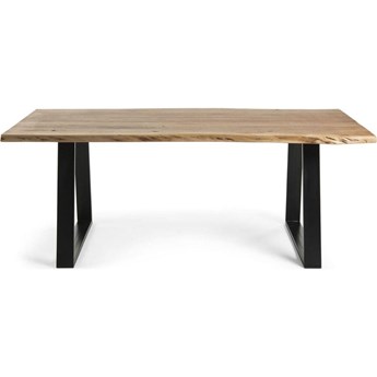 stół Alaia z litego drewna akacjowego i stali nogi z czarnym wykończeniem 200 x 95 cm