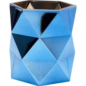 Świecznik na tealighty Rhomb 10x11 cm niebieski