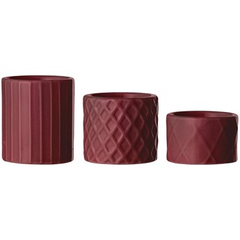 Świeczniki porcelanowe czerwone 6x7 cm