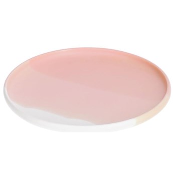 Talerz deserowy Sayuri porcelana różowo-biały
