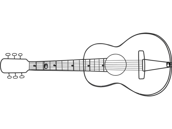 Wieszak ścienny Guitar 81x31 cm czarny Typ Wieszaki Kategoria Wieszaki na odzież wierzchnią