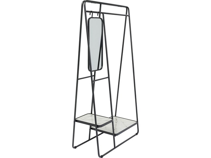 Wieszak stojący Rack Mirror 93x178 cm czarny Płyta MDF Metal Płyta meblowa Kolor Biały Wieszak na ubrania Typ Stojaki