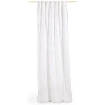 Zasłona Marja biała z bawełny i lnu 140 x 270 cm