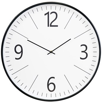 Zegar ścienny Biel Ø51 cm czarno-biały