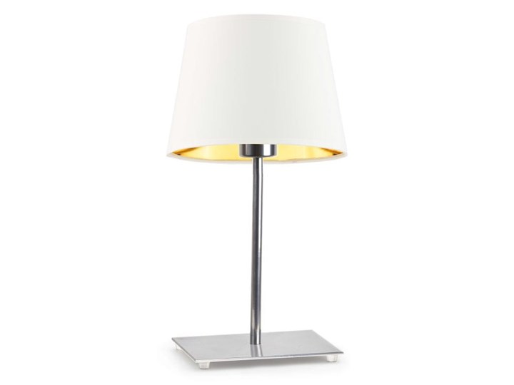 LAMPKA DO SYPIALNI MIKKA STOŻEK GOLDEN Stal Lampa z abażurem Wysokość 39 cm Chrom Styl Nowoczesny