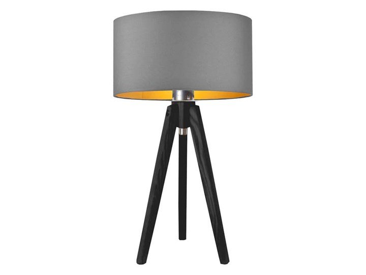LAMPKA DO SALONU FORNA WALEC GOLDEN Drewno Lampa z abażurem Wysokość 50 cm Styl Nowoczesny