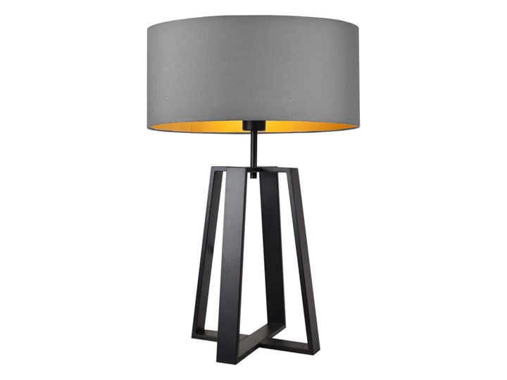 LAMPKA DO SYPIALNI BELTO WALEC GOLDEN Lampa z abażurem Wysokość 50 cm Drewno Pomieszczenie Sypialnia