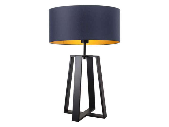 LAMPKA DO BIURA BELTO WALEC GOLDEN Lampa z abażurem Pomieszczenie Sypialnia Drewno Wysokość 50 cm Styl Nowoczesny