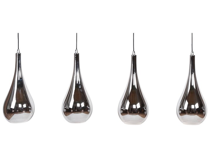 Lampa wisząca Silver Drop 4L 130x150 cm chromowa Szkło Kolor Srebrny