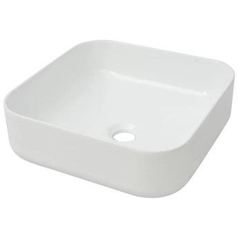 vidaXL Umywalka ceramiczna kwadratowa 38 x 38 x 13,5 cm, biała