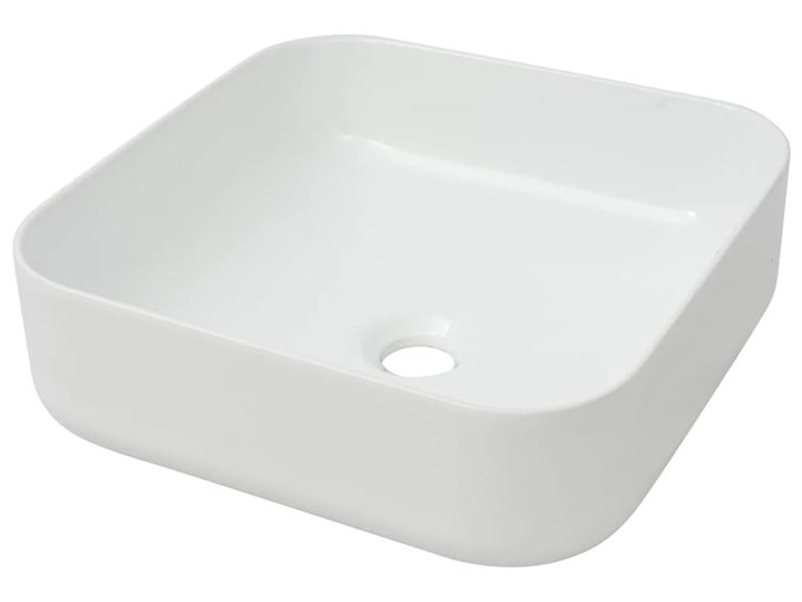 vidaXL Umywalka ceramiczna kwadratowa 38 x 38 x 13,5 cm, biała Ceramika Kwadratowe Szkło Szerokość 38 cm Kolor Biały