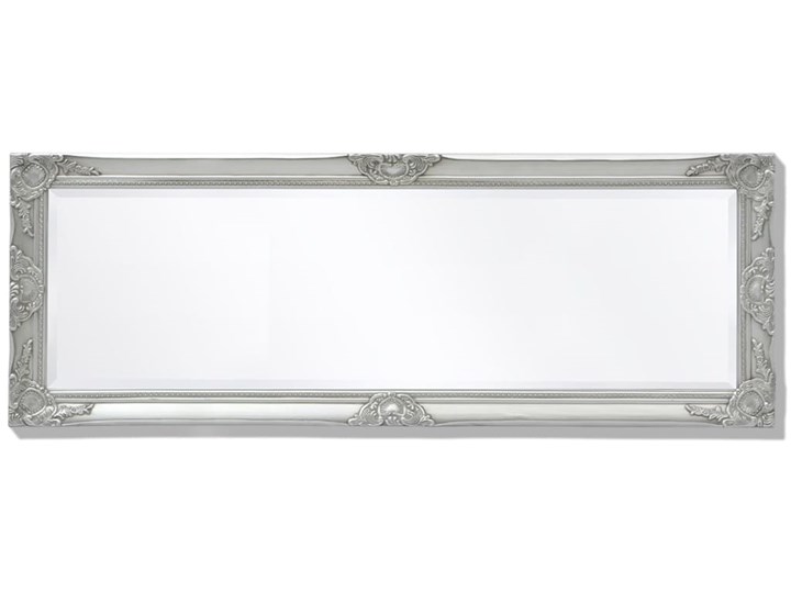 vidaXL Lustro ścienne w stylu barokowym, 140x50 cm, srebrne Styl Tradycyjny Lustro z ramą Prostokątne Kolor Srebrny