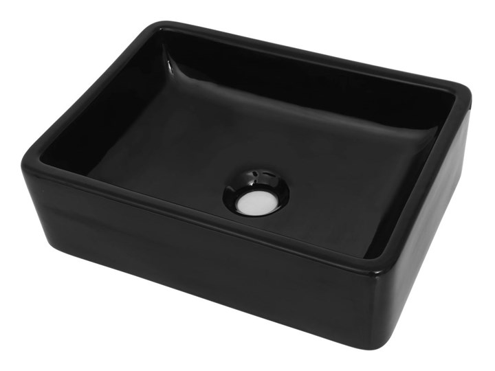 vidaXL Umywalka ceramiczna, prostokątna, 41x30x12 cm, czarna Kolor Czarny Prostokątne Ceramika Szkło Szerokość 41 cm Kategoria Umywalki