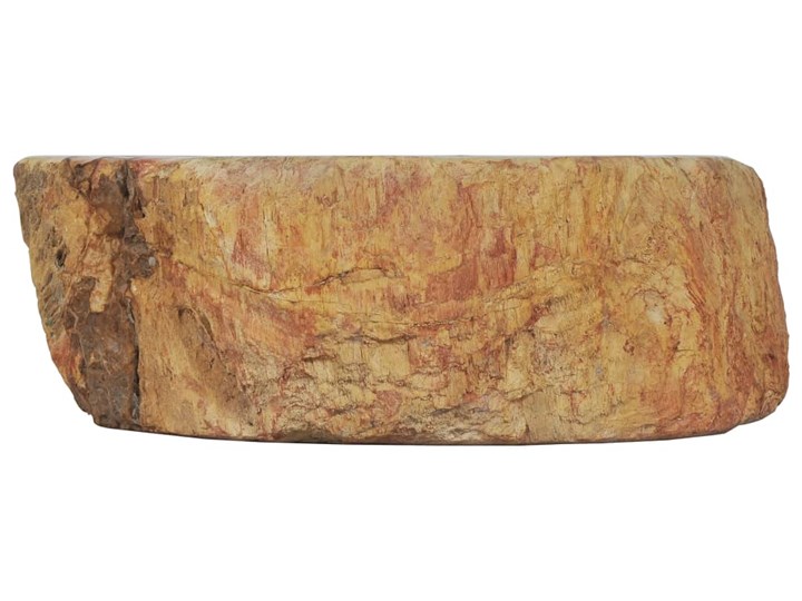 vidaXL Umywalka, 45 x 35 x 15 cm, skamieniałe drewno, kremowa Asymetryczne Szerokość 45 cm Kategoria Umywalki Kamień naturalny Szerokość 40 cm Kolor Brązowy