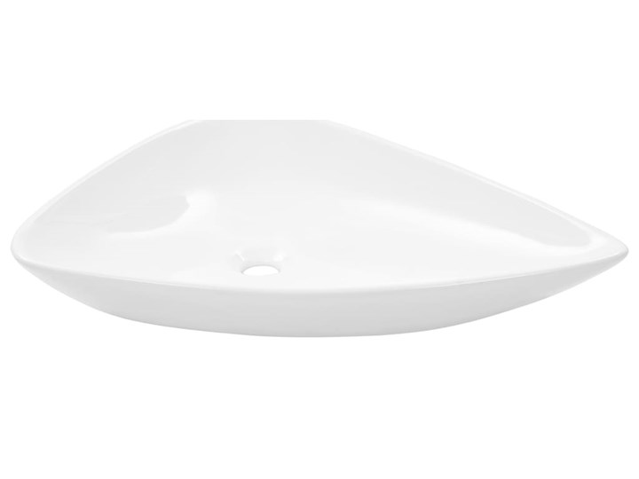 vidaXL Umywalka ceramiczna, trójkątna, 645 x 455 x 115 mm, biała Szerokość 45 cm Asymetryczne Szerokość 65 cm Ceramika Szkło Kolor Biały