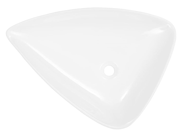 vidaXL Umywalka ceramiczna, trójkątna, 645 x 455 x 115 mm, biała Ceramika Szerokość 65 cm Asymetryczne Szerokość 45 cm Szkło Kolor Biały