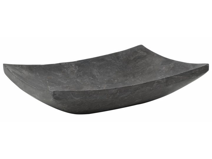 vidaXL Umywalka, 50 x 35 x 12 cm, marmurowa, czarna Kolor Czarny Prostokątne Szerokość 50 cm Kamień naturalny Kategoria Umywalki
