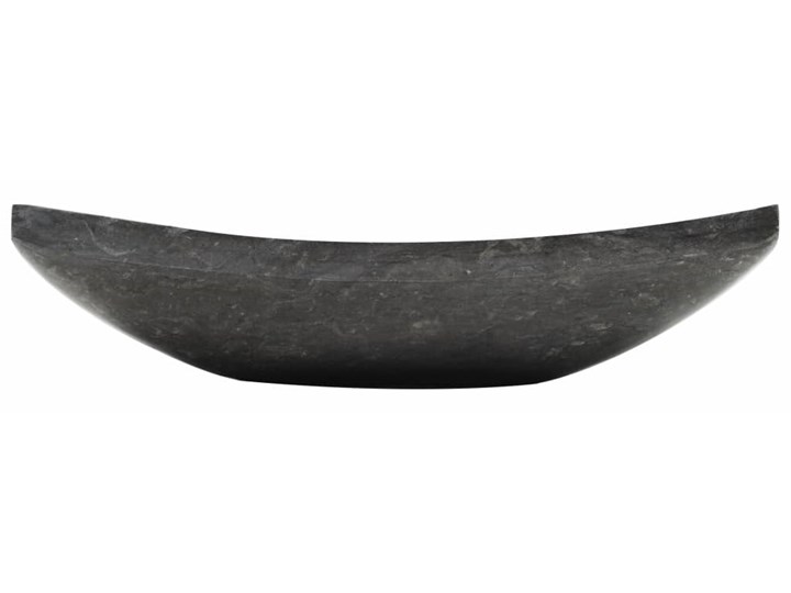 vidaXL Umywalka, 50 x 35 x 12 cm, marmurowa, czarna Prostokątne Kamień naturalny Szerokość 50 cm Kolor Czarny