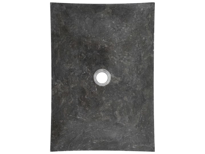 vidaXL Umywalka, 50 x 35 x 12 cm, marmurowa, czarna Szerokość 50 cm Kamień naturalny Prostokątne Kolor Czarny