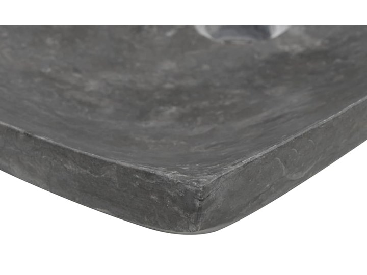 vidaXL Umywalka, 50 x 35 x 12 cm, marmurowa, czarna Kolor Czarny Kamień naturalny Prostokątne Szerokość 50 cm Kategoria Umywalki
