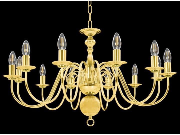 vidaXL Żyrandol, złoty, 12 żarówek E14 Metal Kategoria Lampy wiszące