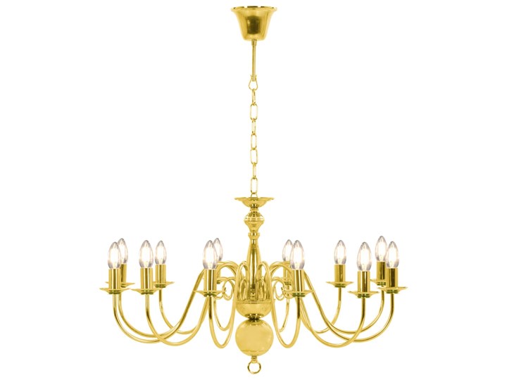 vidaXL Żyrandol, złoty, 12 żarówek E14 Metal Styl Tradycyjny Kategoria Lampy wiszące