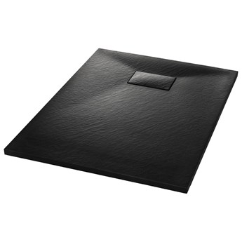 vidaXL Brodzik prysznicowy, SMC, czarny, 100 x 70 cm