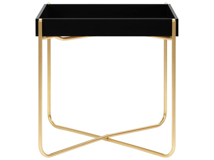 vidaXL Stolik boczny, kolor czarny i złoty, 38x38x38,5 cm, MDF Płyta MDF Stal Wysokość 39 cm Szerokość 38 cm Długość 38 cm Wysokość 38 cm Kształt blatu Kwadratowe