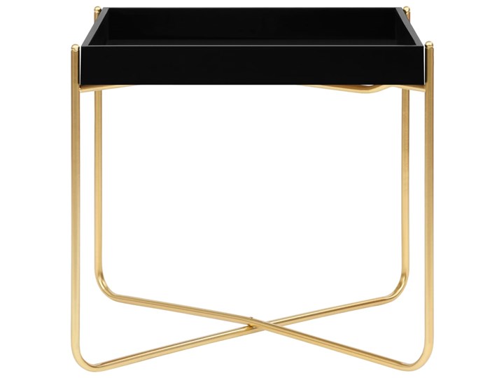 vidaXL Stolik boczny, kolor czarny i złoty, 38x38x38,5 cm, MDF Szerokość 38 cm Stal Wysokość 39 cm Długość 38 cm Płyta MDF Wysokość 38 cm Funkcje Bez dodatkowych funkcji