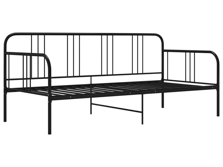 vidaXL Rama sofy, czarna, metalowa, 90x200 cm Kolor Czarny Łóżko metalowe Kategoria Łóżka do sypialni