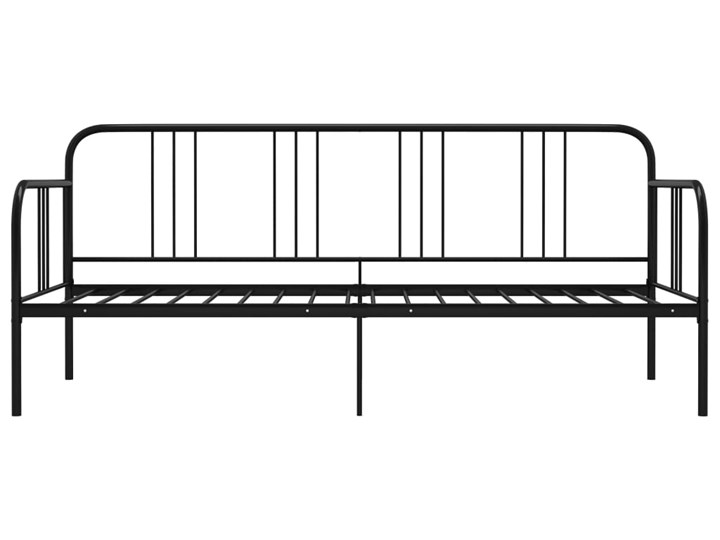 vidaXL Rama sofy, czarna, metalowa, 90x200 cm Kolor Czarny Łóżko metalowe Kategoria Łóżka do sypialni