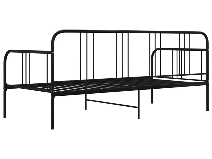 vidaXL Rama sofy, czarna, metalowa, 90x200 cm Łóżko metalowe Kategoria Łóżka do sypialni