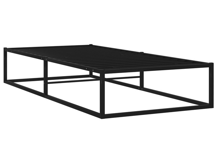 vidaXL Rama łóżka, czarna, metalowa, 90 x 200 cm Łóżko metalowe Kolor Czarny Styl Nowoczesny