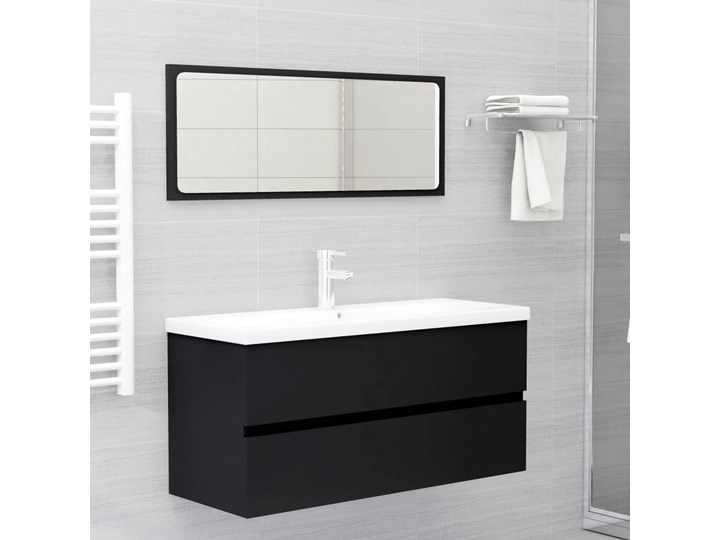 vidaXL Szafka pod umywalkę, czarna, 100x38,5x45 cm, płyta wiórowa Płyta stolarska Płyta MDF Rodzaj frontu Szuflady