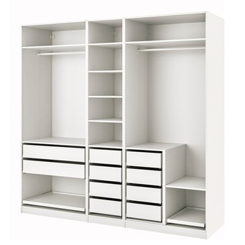 IKEA PAX Kombinacja szafy, biały, 250x58x236 cm