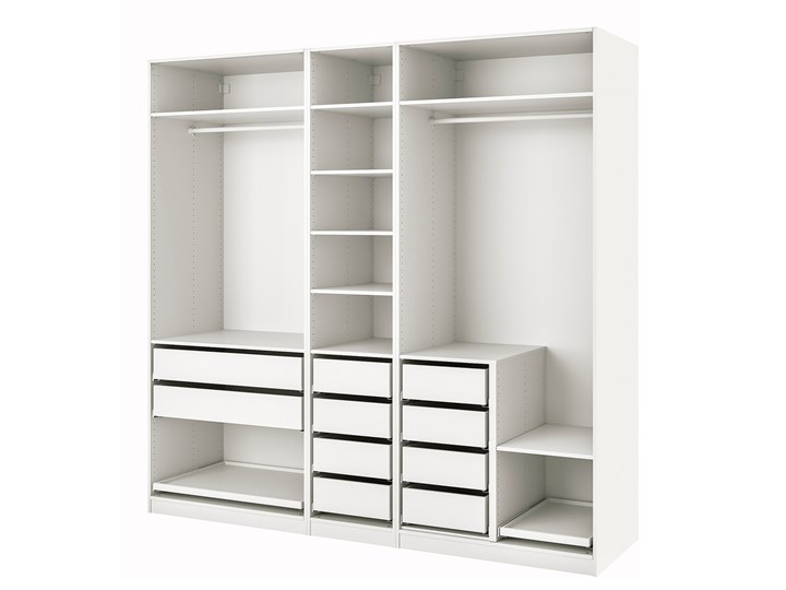 IKEA PAX Kombinacja szafy, biały, 250x58x236 cm Szerokość 250 cm Głębokość 58 cm Pomieszczenie Garderoba Kategoria Szafy do garderoby