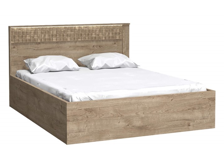 Łóżko N-17 NATURAL dąb RIBBECK Rozmiar materaca 160x200 cm Drewno Łóżko drewniane Pojemnik na pościel Z pojemnikiem