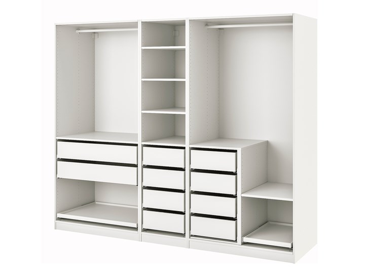 IKEA PAX Kombinacja szafy, biały, 250x58x201 cm