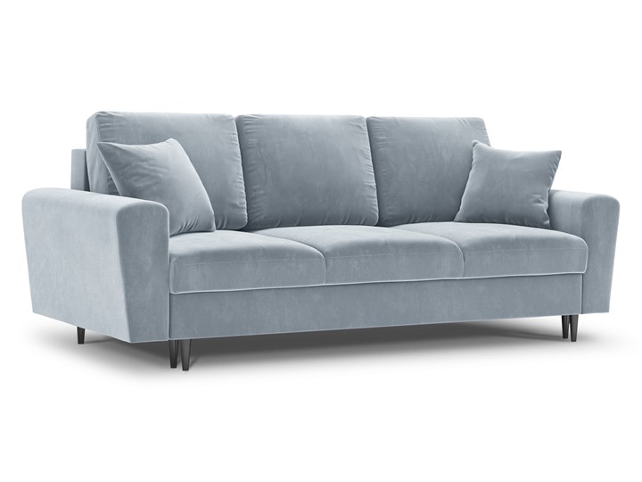 Sofa z funkcją spania MOGHAN jasnoniebieski z czarną podstawą