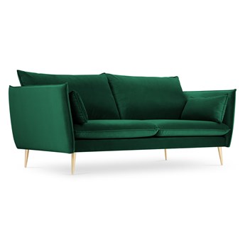 Sofa 4-osobowa AGATE zielony ze złotą podstawą