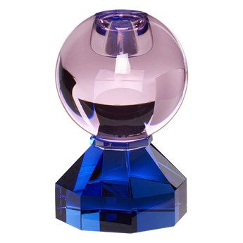 Świecznik Gem kryształowy 11 cm różowo-niebieski The Homecept