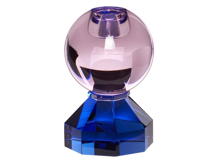 Świecznik Gem kryształowy 11 cm różowo-niebieski The Homecept